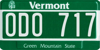 VT license plate ODO717