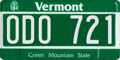 VT license plate ODO721