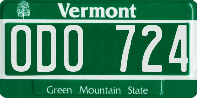 VT license plate ODO724