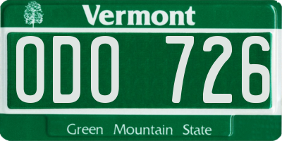 VT license plate ODO726