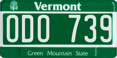 VT license plate ODO739
