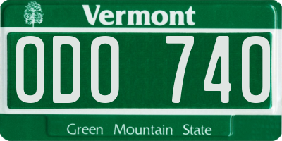 VT license plate ODO740