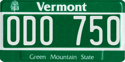 VT license plate ODO750