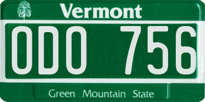 VT license plate ODO756