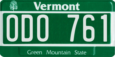 VT license plate ODO761