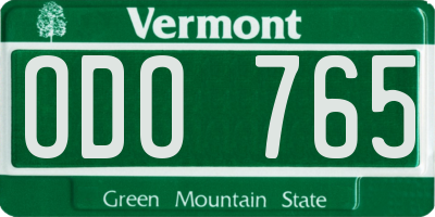 VT license plate ODO765