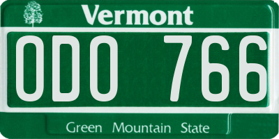 VT license plate ODO766
