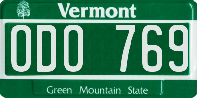 VT license plate ODO769