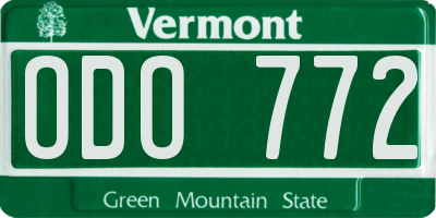 VT license plate ODO772