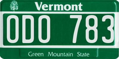 VT license plate ODO783