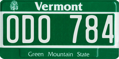VT license plate ODO784