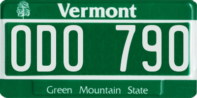 VT license plate ODO790