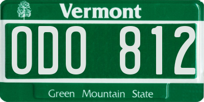 VT license plate ODO812