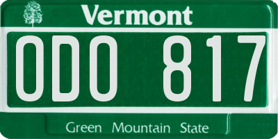 VT license plate ODO817
