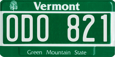VT license plate ODO821