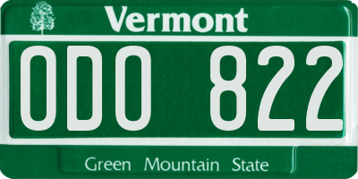 VT license plate ODO822