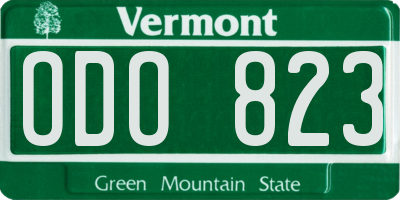 VT license plate ODO823