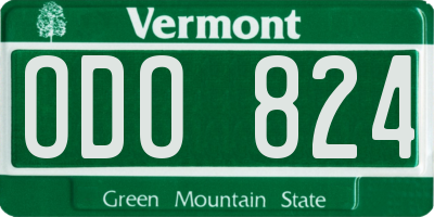 VT license plate ODO824
