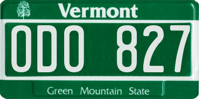 VT license plate ODO827