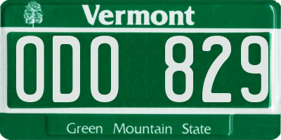 VT license plate ODO829