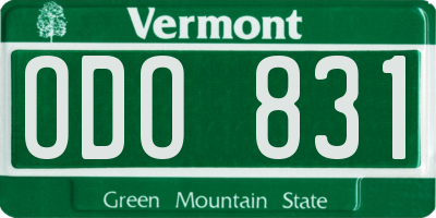 VT license plate ODO831