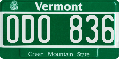 VT license plate ODO836