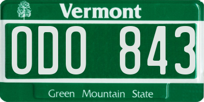VT license plate ODO843
