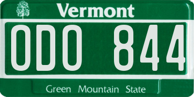VT license plate ODO844