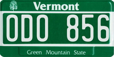 VT license plate ODO856