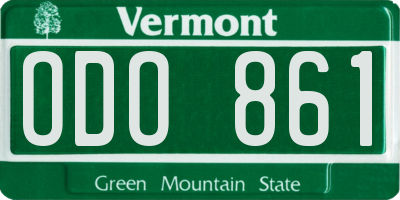 VT license plate ODO861