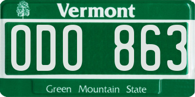 VT license plate ODO863