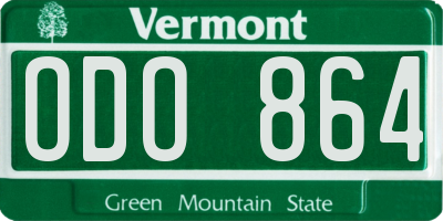 VT license plate ODO864