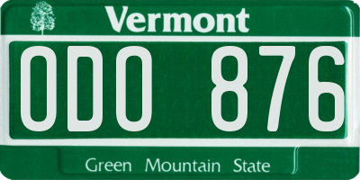 VT license plate ODO876