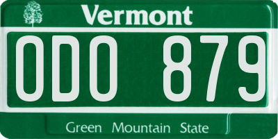 VT license plate ODO879