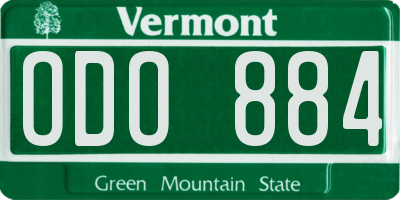 VT license plate ODO884