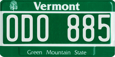 VT license plate ODO885