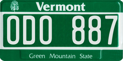 VT license plate ODO887