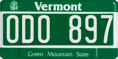 VT license plate ODO897