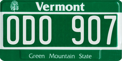 VT license plate ODO907