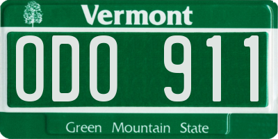 VT license plate ODO911