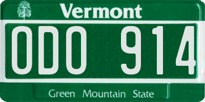 VT license plate ODO914