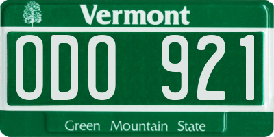 VT license plate ODO921