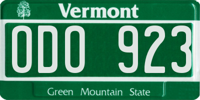 VT license plate ODO923