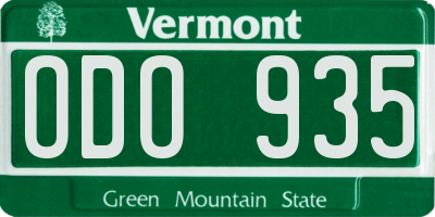VT license plate ODO935