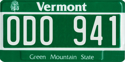 VT license plate ODO941