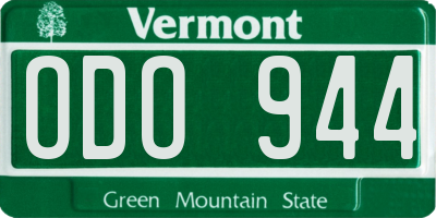 VT license plate ODO944