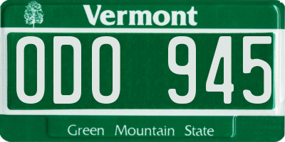 VT license plate ODO945