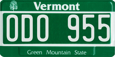 VT license plate ODO955