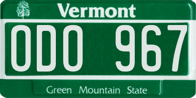 VT license plate ODO967