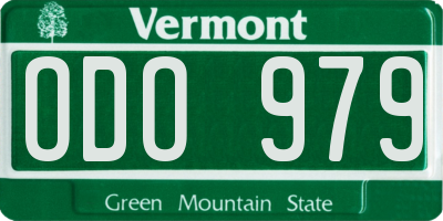 VT license plate ODO979
